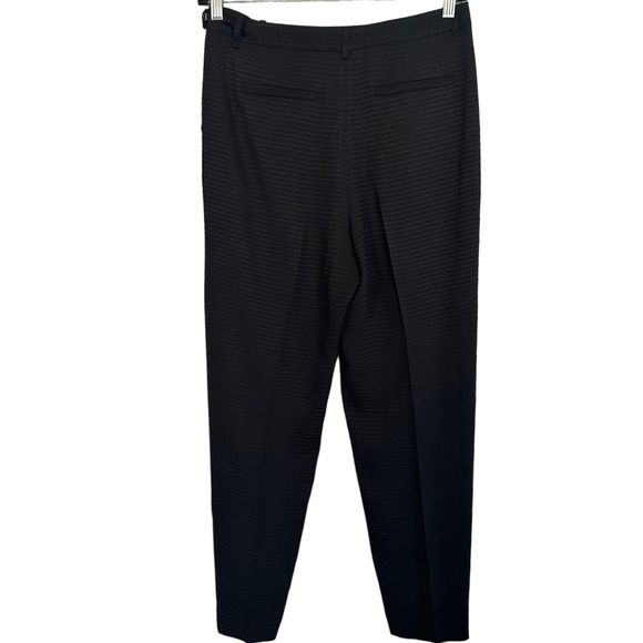 MM. Lafleur The Howland Mini Stripe Pleated Black Trouser Pants Pockets Size 6 - Picture 6 of 13